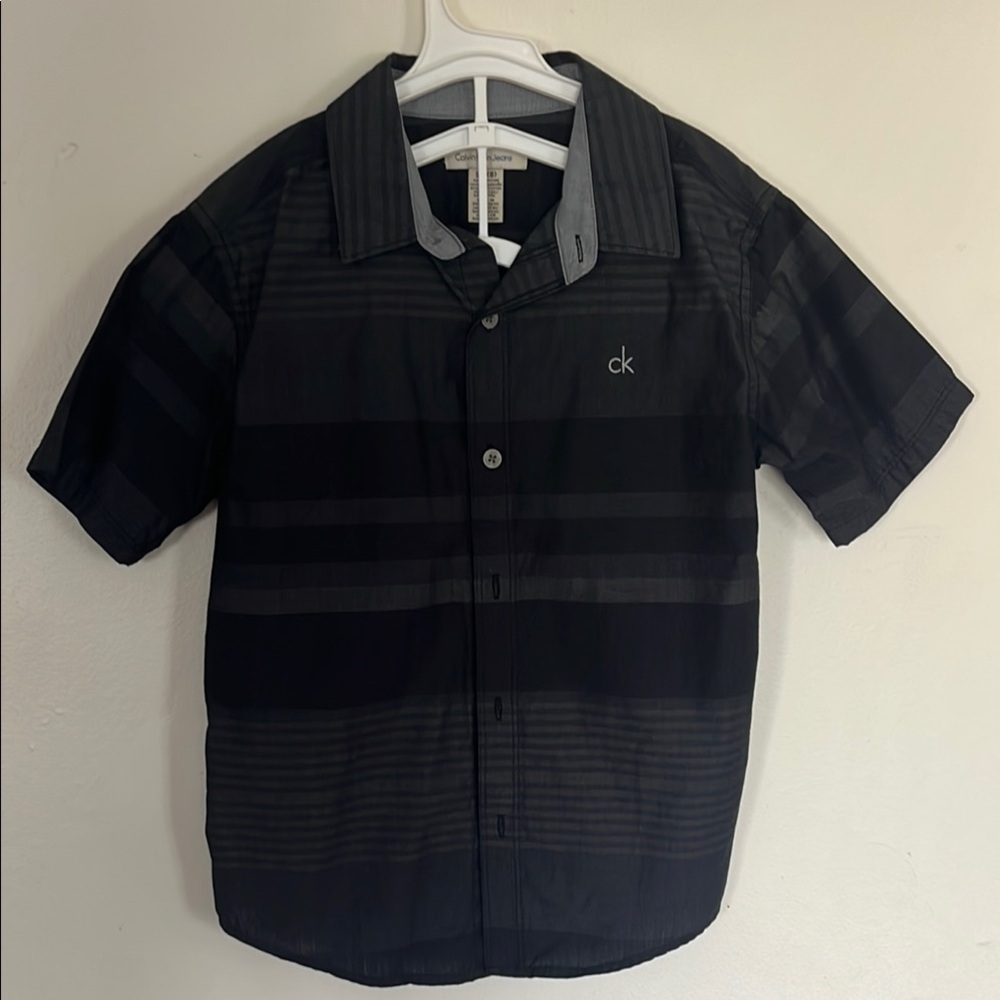 Calvin Klein Black Striped Button Down Shirt